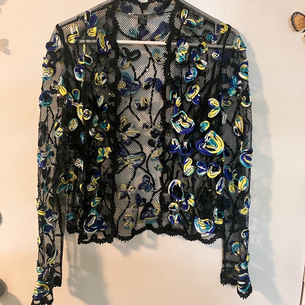 JS Boutique Black Mesh Cardigan